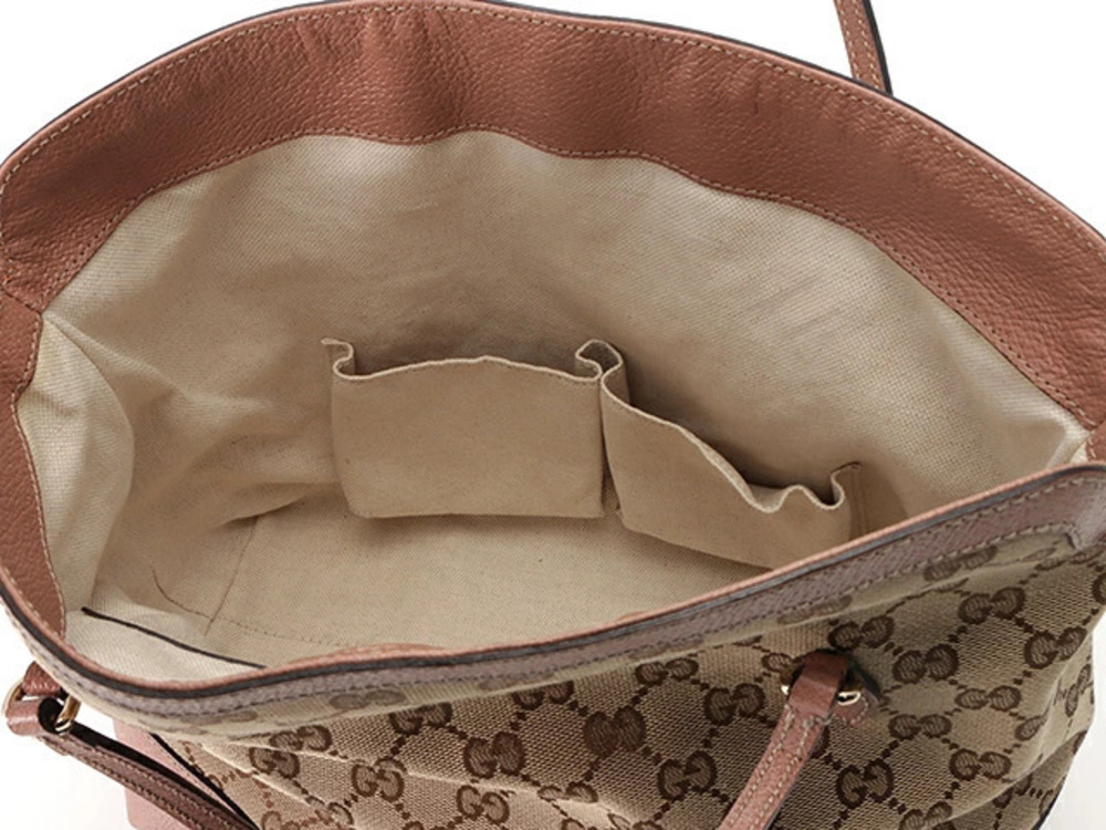 Gucci Bree Convertible Top Handle Bag GG canvas pink leather Brown - Picture 8 of 9